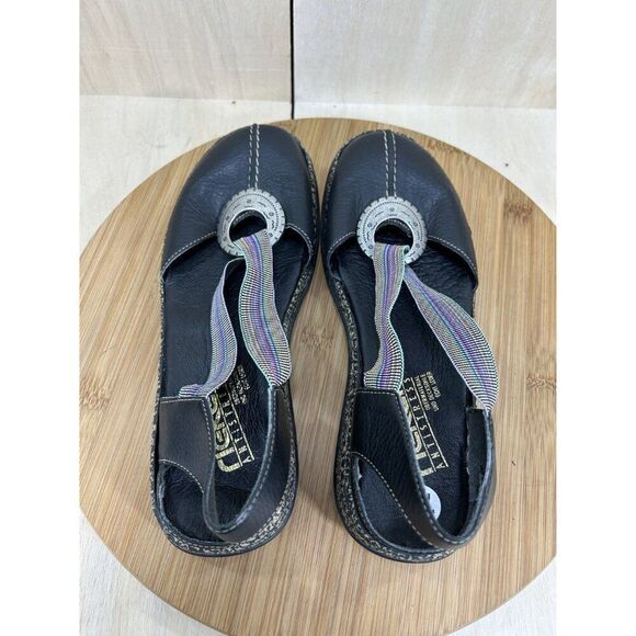 Rieker Daisy Black Leather Closed Toe Sandals Womens Size 38 US 7 - Picture 5 of 9